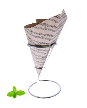 Puntzak papier friet patat, muziek