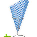 Paper Chip Cone Blue-White Checkered 40 cones