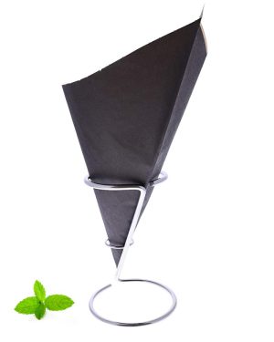 Paper Chip Cone / Black / BIO Brown Paper / 40 cones
