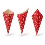 Paper Chip Cone Christmas, Red  40 cones