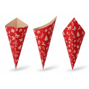 Paper Chip Cone Christmas, Red 40 cones