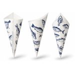 Paper Chip Cone  Fish Print  40 cones