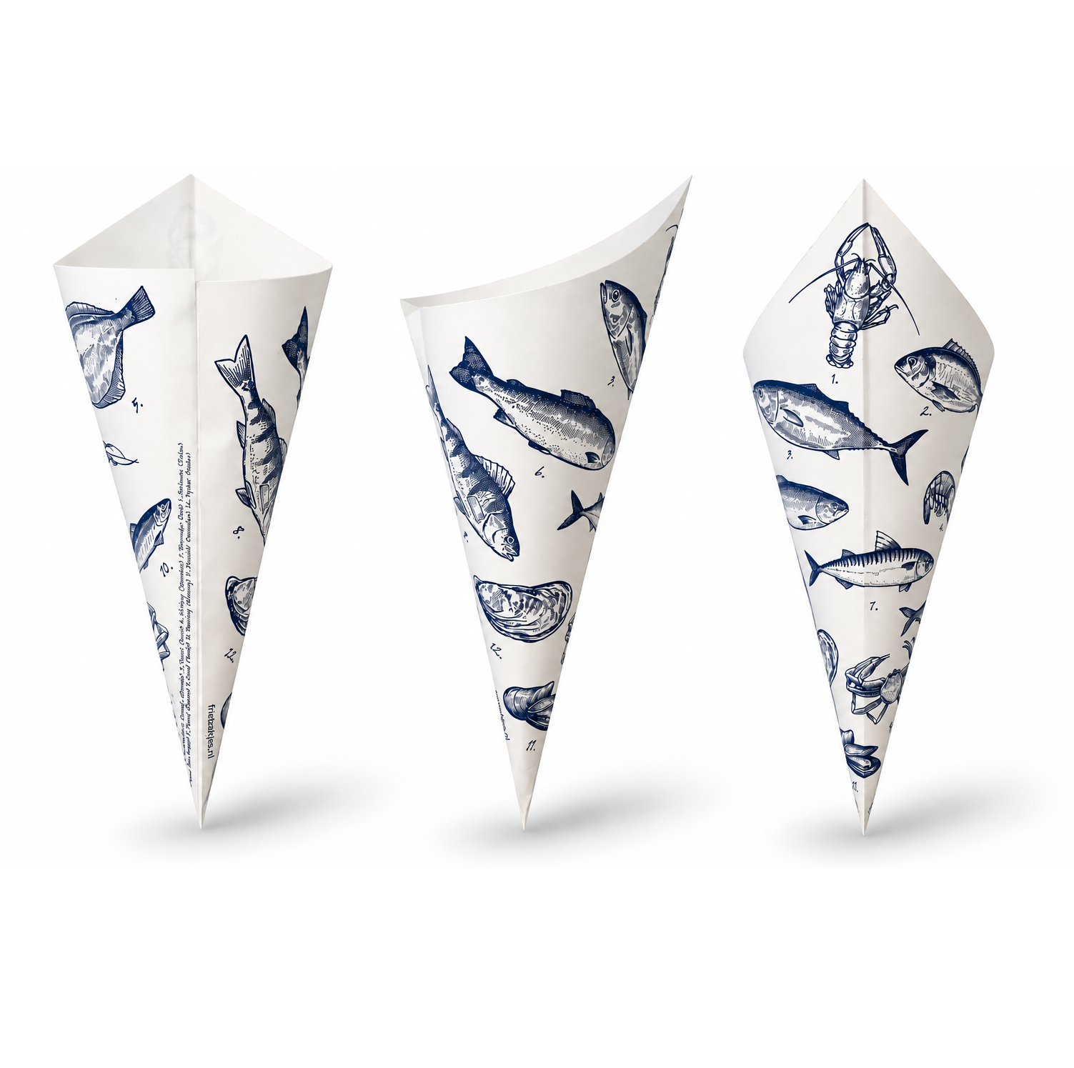 Paper Chip Cone Fish Print 40 cones