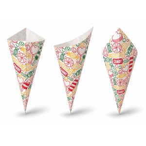 Paper Chip Cone Candy Print 40 cones